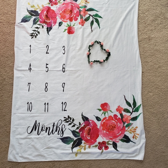 Baby Love Other - Milestone photo prop mat with month indicator
